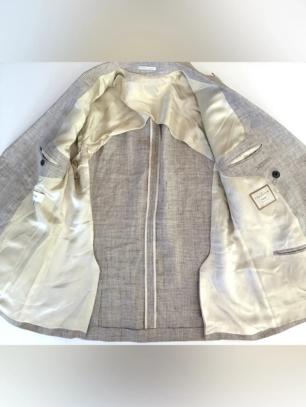 Reiss Blazer Angel Slim Fit Puppytooth Blazer Oatmeal Beige size 40